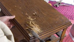 Restoring a Veneer Antique table top image