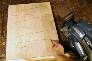 beltsander7 Pencil markings show areas that need to be sanded