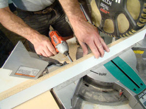 miter-saw-set-up-10 Line-of-Cut fence on a miter saw