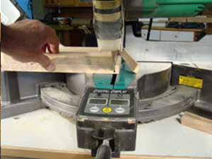 miter-saw-set-up-3a Test cut with a miter saw