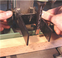 mortiser12 Set the hold-down on a mortiser