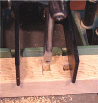 mortiser14 Cutting a mortise with a mortiser