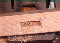 mortiser17 Checking the depth of a mortise