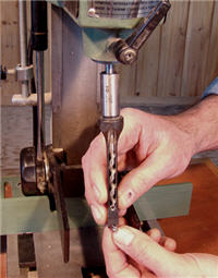 mortiser3 Setting up a mortiser auger and chisel