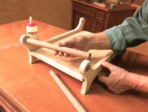 photo-13-gluing-dowel-handle-for-tray-300 Building a Maple and Walnut Serving Tray