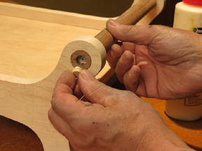 photo-17-gluing-small-plug-into-tray-300 Building a Maple and Walnut Serving Tray
