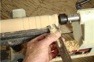 turning14 The width of your gouge will determine the width of your cover. The wider your gouge, the wider your cove.