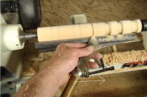 turning17 When cutting a bead, the tool should face the direction in which you want the bead to form.