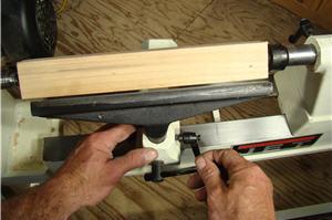 turning9 Bring the tool rest as close as you can to the spindle, without allowing it to touch the spindle.