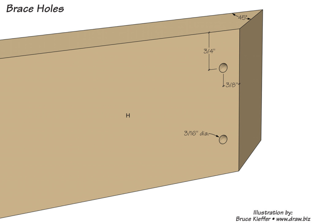 DIY Outdoor Table - Step 7 Brace Holes