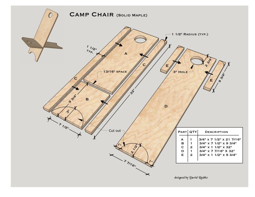 Carry-along Wooden Camping Chair