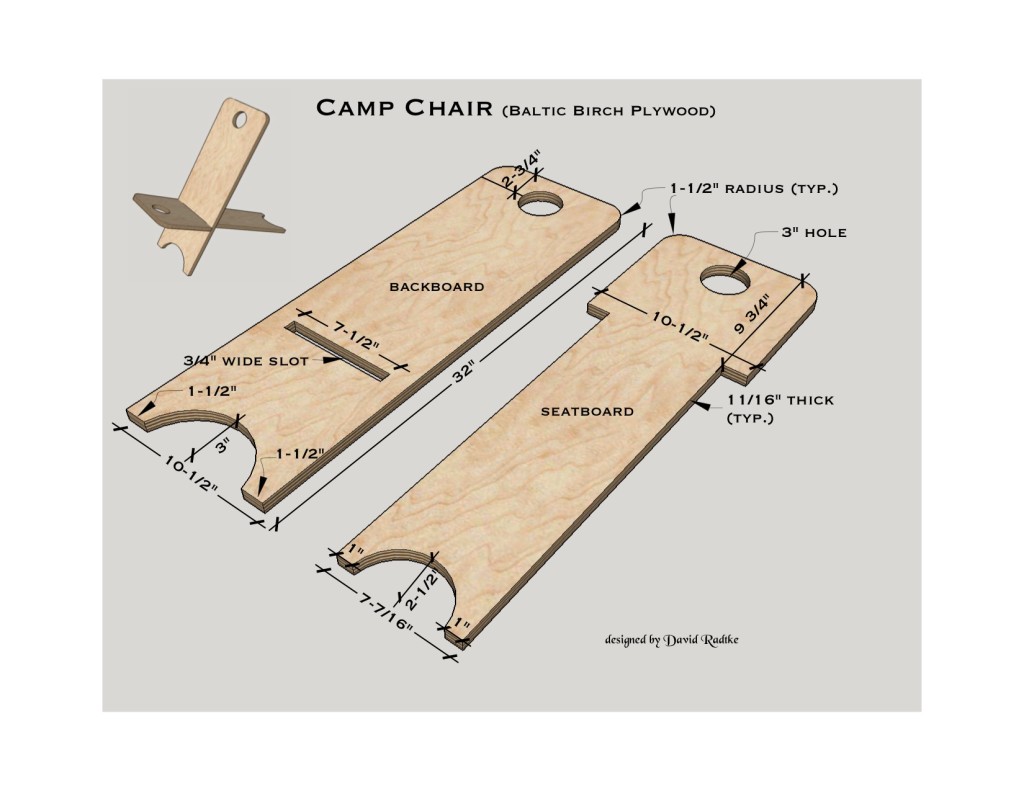 Carry-along Wooden Camping Chair